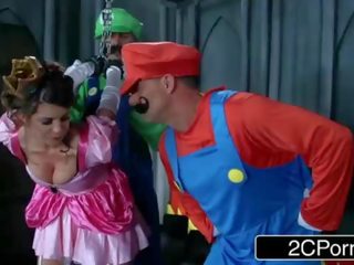 กระตุก ที่ ความปิติยินดี ติด: สวยมากมาก mario bros ได้รับ busy ด้วย เจ้าหญิง บรูคลิ การไล่ล่า