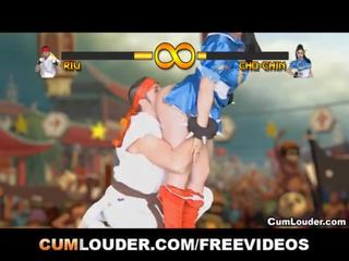 Xxx video and Violence in this dirty movie Parody of Street Fighter